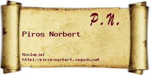 Piros Norbert névjegykártya